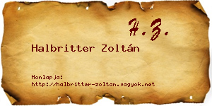 Halbritter Zoltán névjegykártya