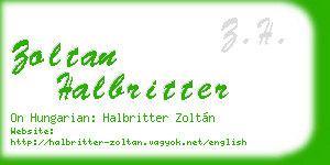 zoltan halbritter business card